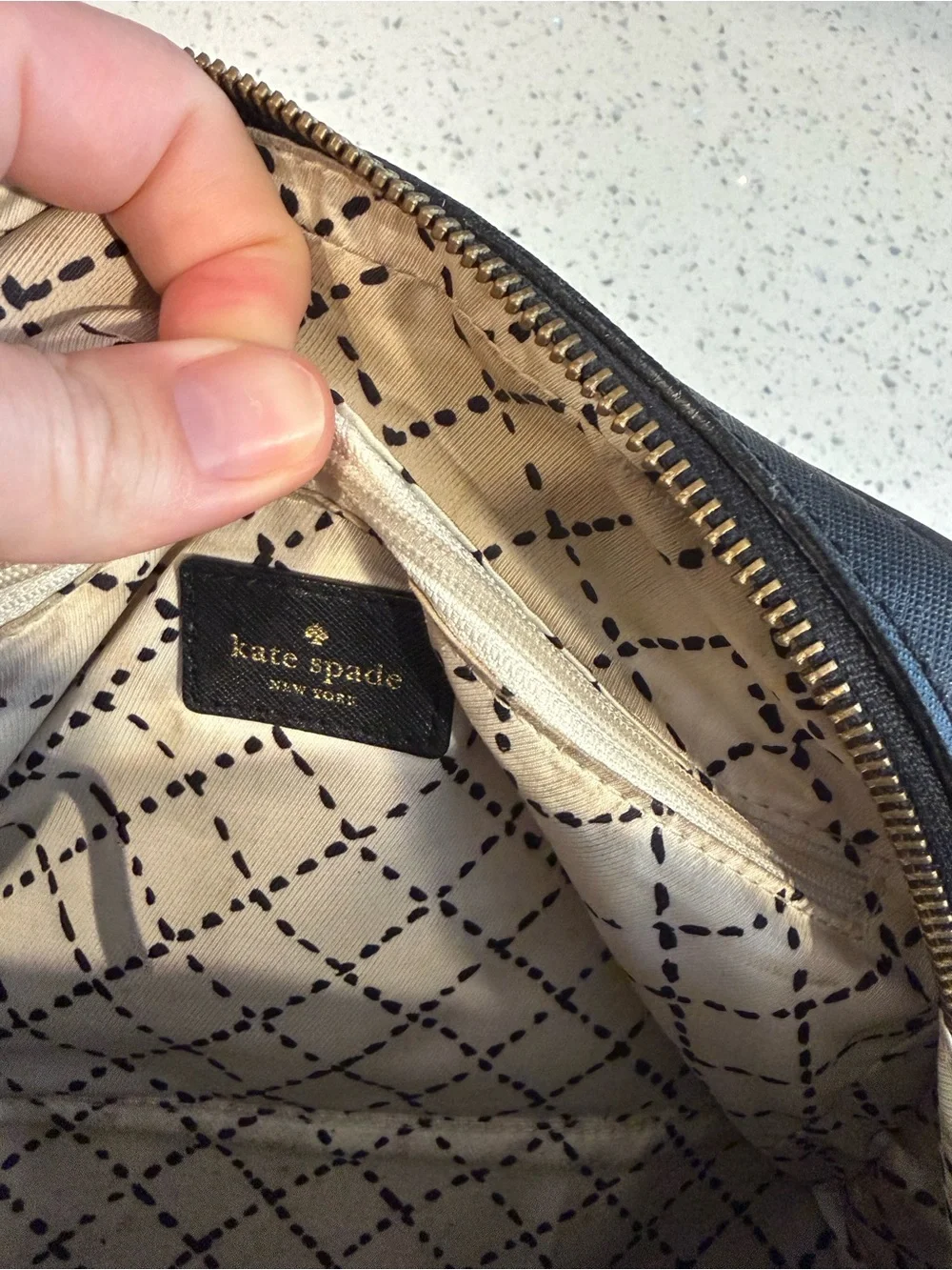kate spade navy dome satchel with gold-tone plaque